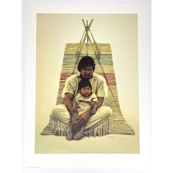 17.5"x23.5" Limited Ed SIGNED Print SOUTHWEST INDIAN FATHER & SON by JAMES BAMA - Picture 2 of 7